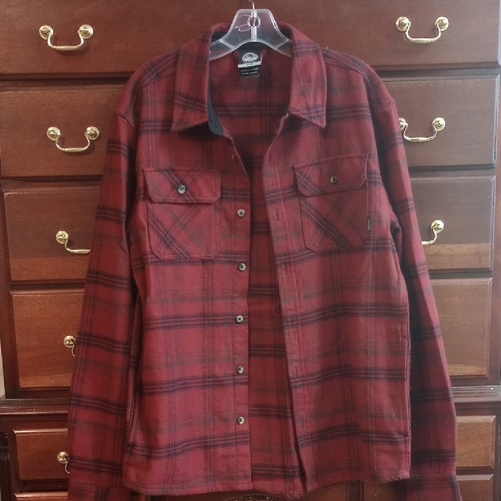 Red Plaid Button-Up Shirt